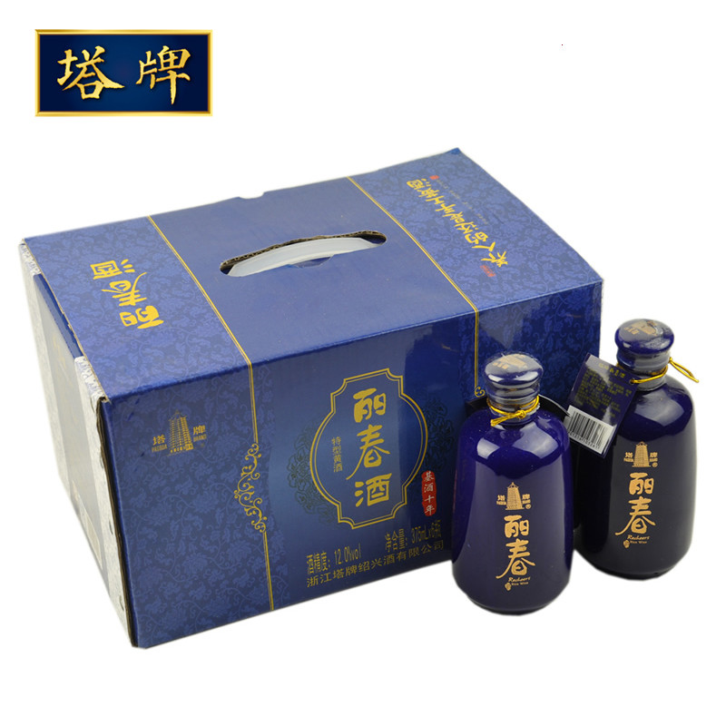 塔牌绍兴黄酒特型黄酒基酒十年陈蓝丽春酒12度375ml*6瓶整箱送礼