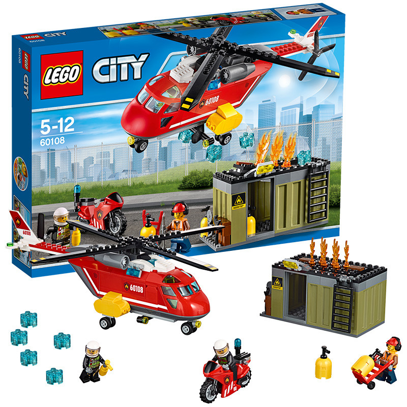 lego乐高 城市系列60108消防直升机组合lego city积木