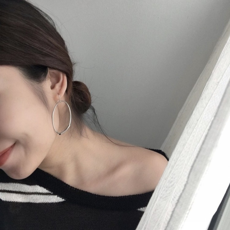 大圆圈圈耳环简约欧美气质夸张耳坠无耳洞耳夹送女朋友老婆生日礼物