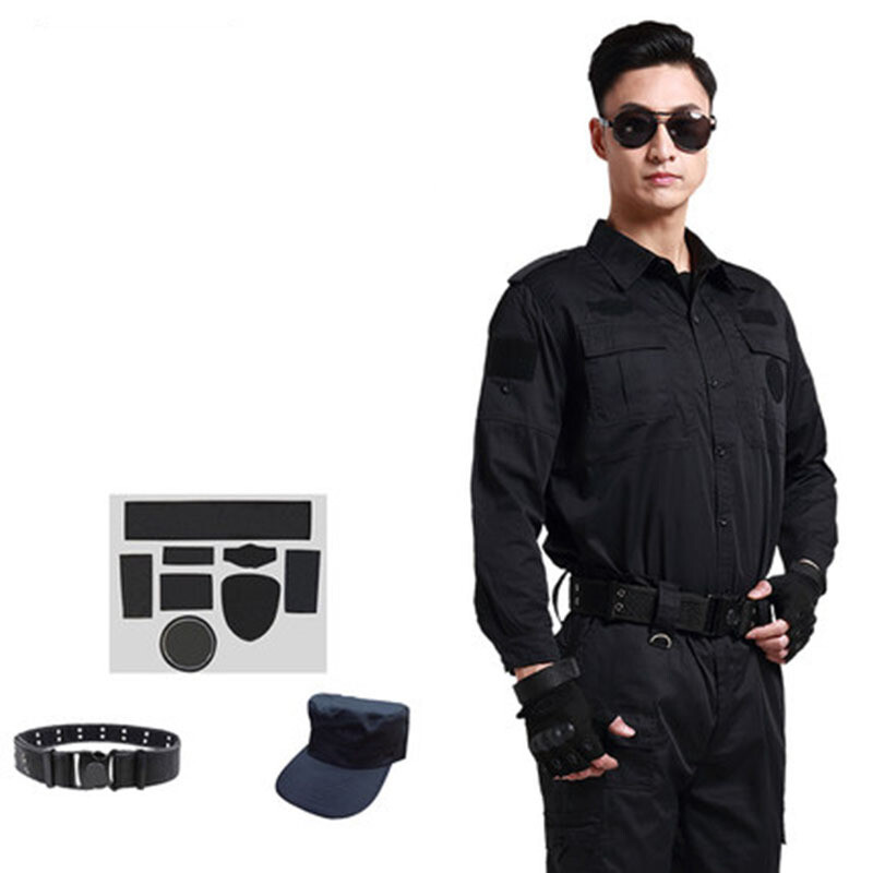 运动户外男士夏季长袖保安服训练服春秋套装作