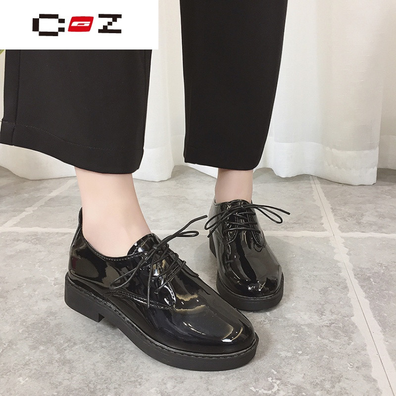 CZ潮流品牌黑色小皮鞋女英伦学院风学生韩版