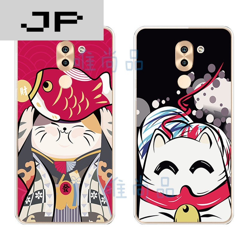 jp潮流品牌华为nova手机壳畅玩6x/note8手机套日系个性新年招财猫可爱