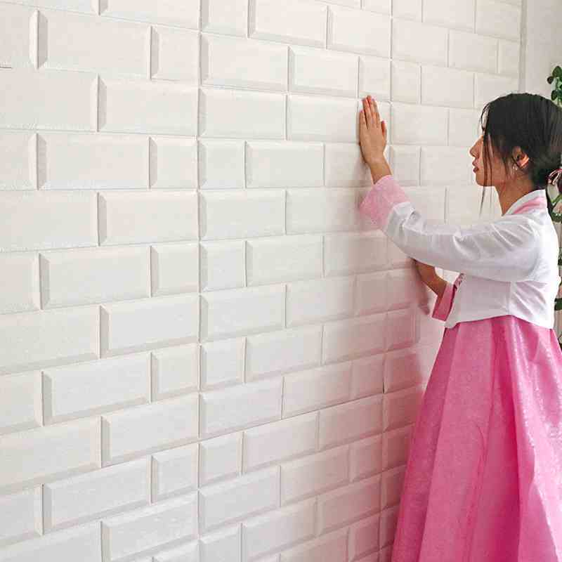 砖纹3d立体墙贴卧室墙纸自粘壁纸创意泡沫防