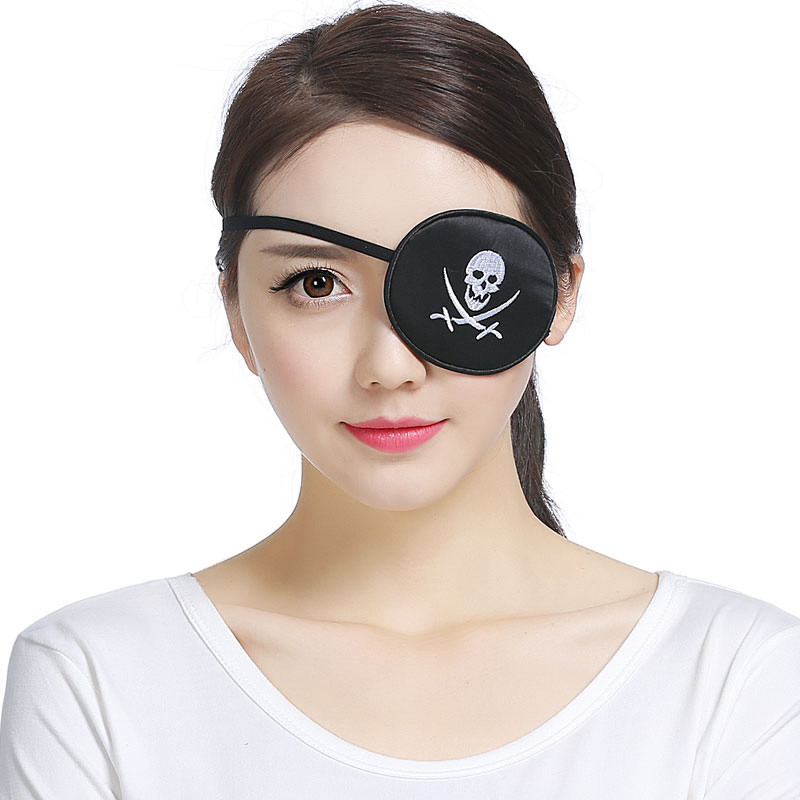 成人独眼罩女全遮盖弱视矫正斜视眼罩男海盗遮光透气单眼罩