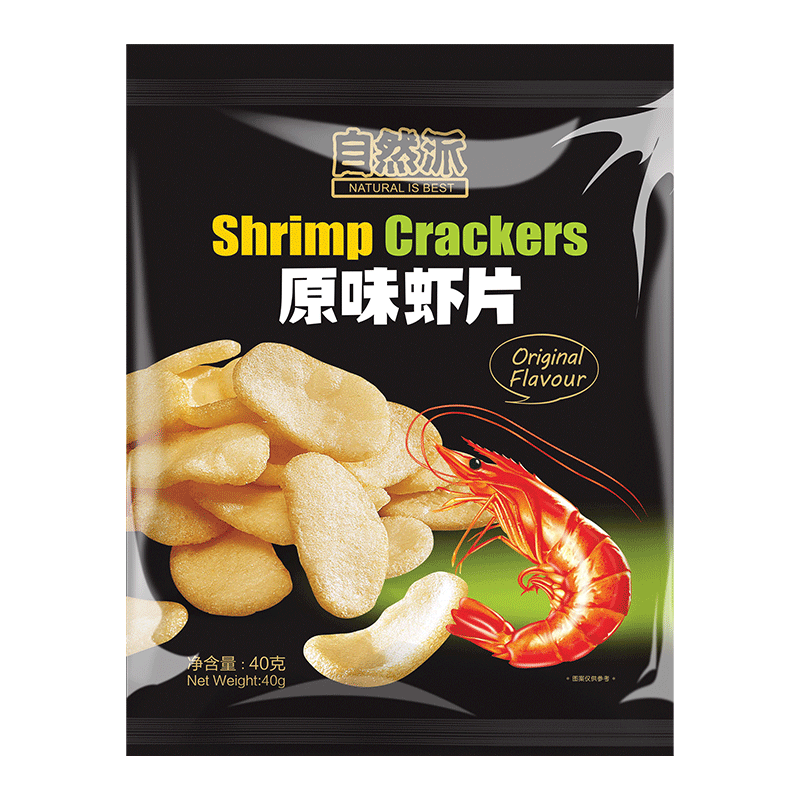 【自然派 鲜虾片2*40g】即食海鲜休闲零食 办公室膨化食品 原味酥香