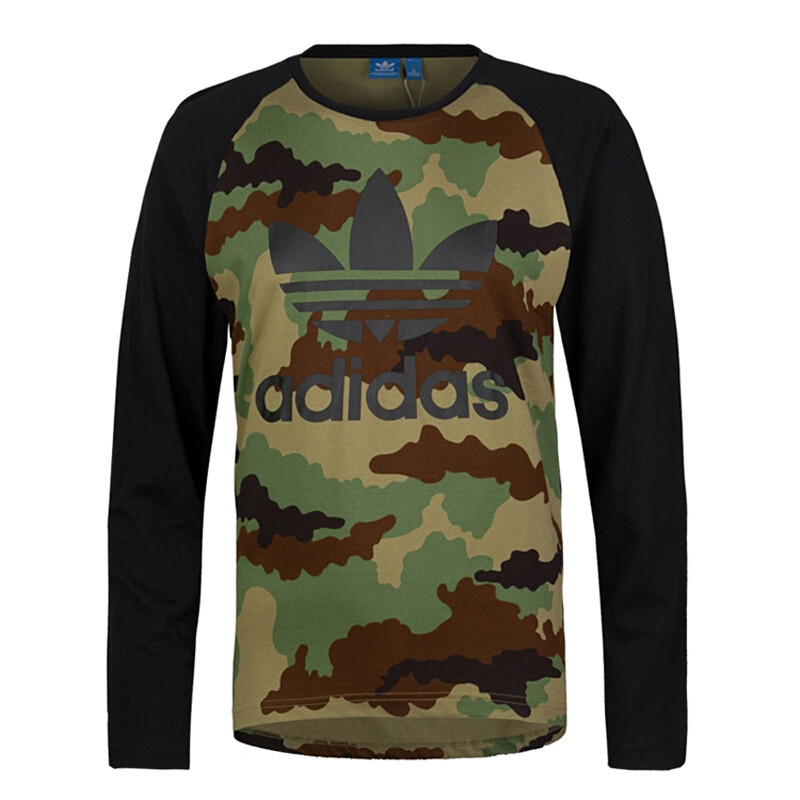 Adidas阿迪达斯 卫衣男 男子迷彩撞色连帽卫衣