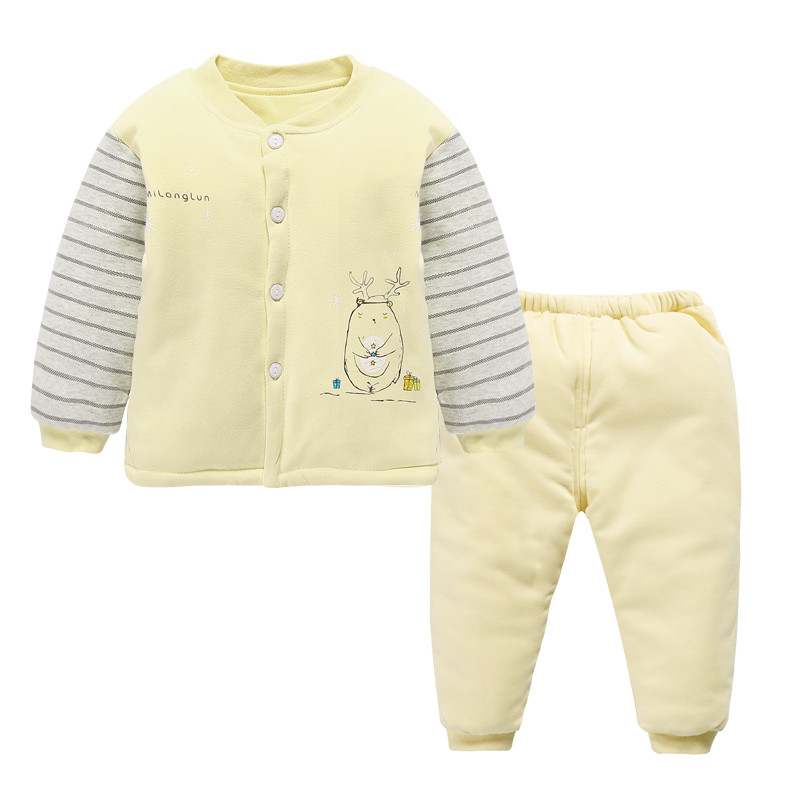 婴儿保暖内衣套装0-1岁纯棉宝宝新生儿衣服夹