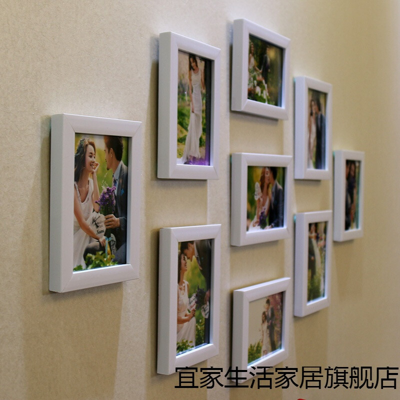 照片墙9个5寸/7寸相框组合照片墙相框