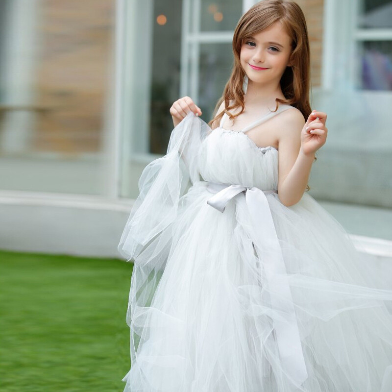女童钢琴舞蹈连衣裙公主蓬蓬裙白色公主蓬蓬裙