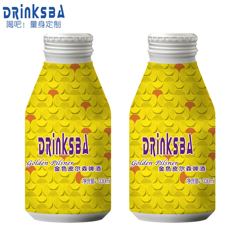 drinksba金色皮尔森啤酒 黄啤 精酿啤酒 铝罐装330ml*2