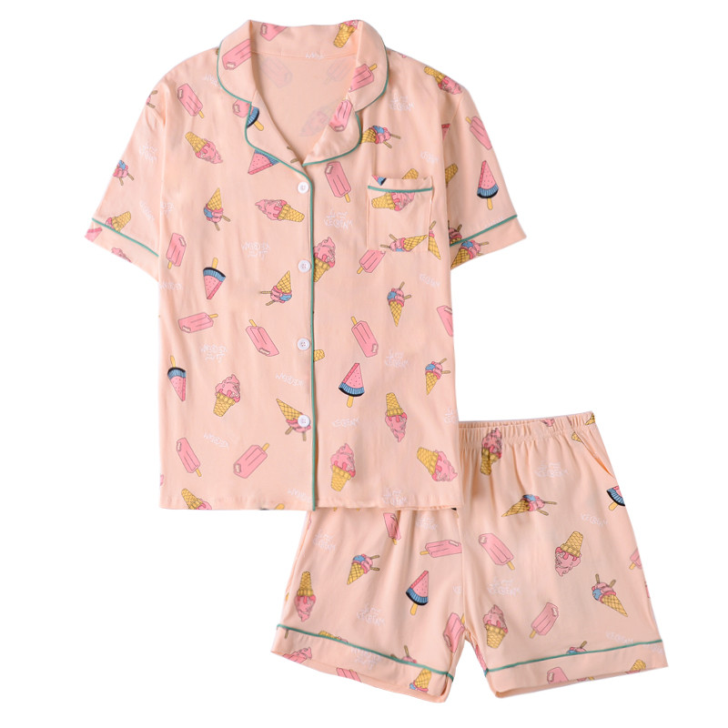 2017新款睡衣女夏纯棉短袖 日系卡通宽松可爱