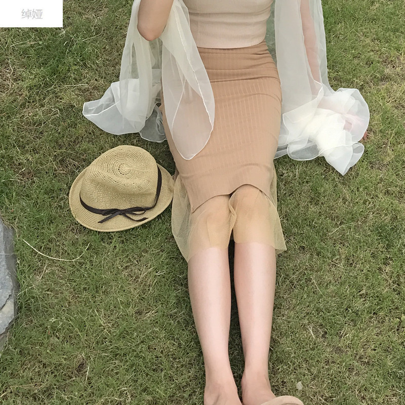 绰娅女生夏季鱼尾裙半身裙中长款包臀裙端庄大气百搭原宿风下半身裙子