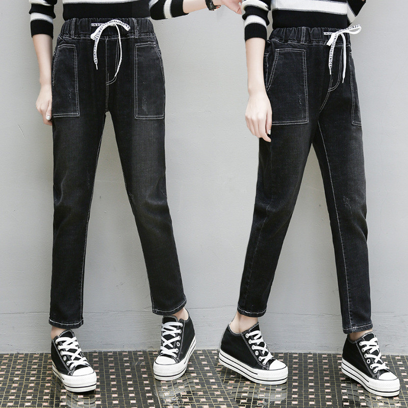 胖妹妹加肥加大码女装松紧腰小脚休闲裤200斤