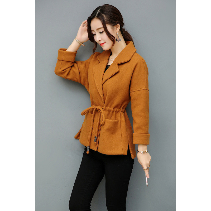 雪魅尔中年女装冬装毛呢外套短款时尚2017新