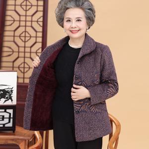 迪鲁奥(DILUAO)中老年人女装秋装外套老人妈妈60-70岁80奶奶上衣服加厚太太秋冬