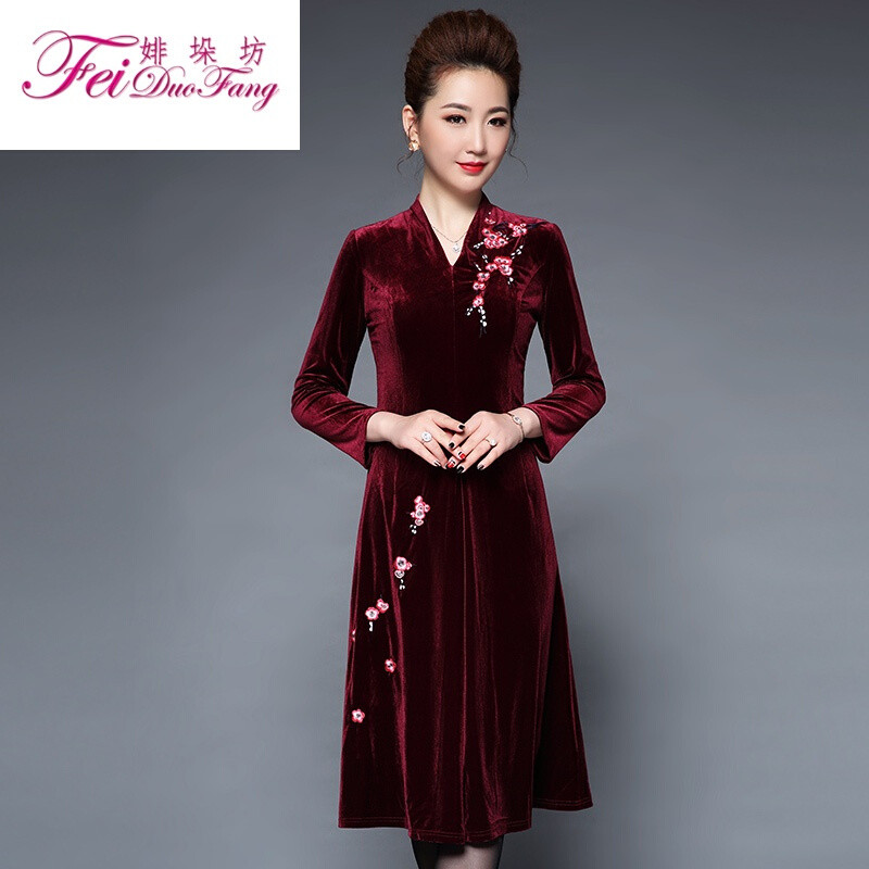 婔垛坊(feiduofang)婚礼服参加女儿结婚宴会妈妈装秋岳母端庄大气显瘦