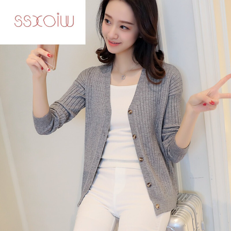 ssxoiw女装针织衫女开衫短外套女秋秋季原宿毛