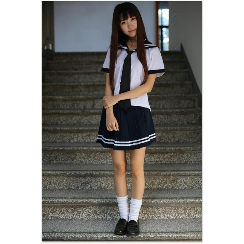 日系jk学生制服软妹服关西襟短袖水手服学院风套装班校服女