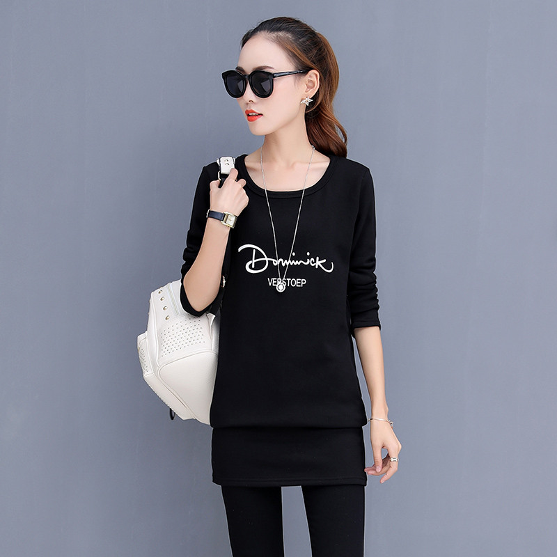 冬季保暖打底衫女加厚加绒2017新款冬天中长