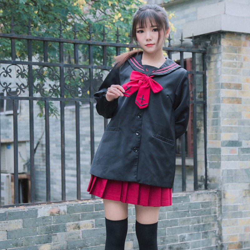 春日系学院风软妹服jk制服幼稚园水手服连衣裙套装女学生校服外套l5