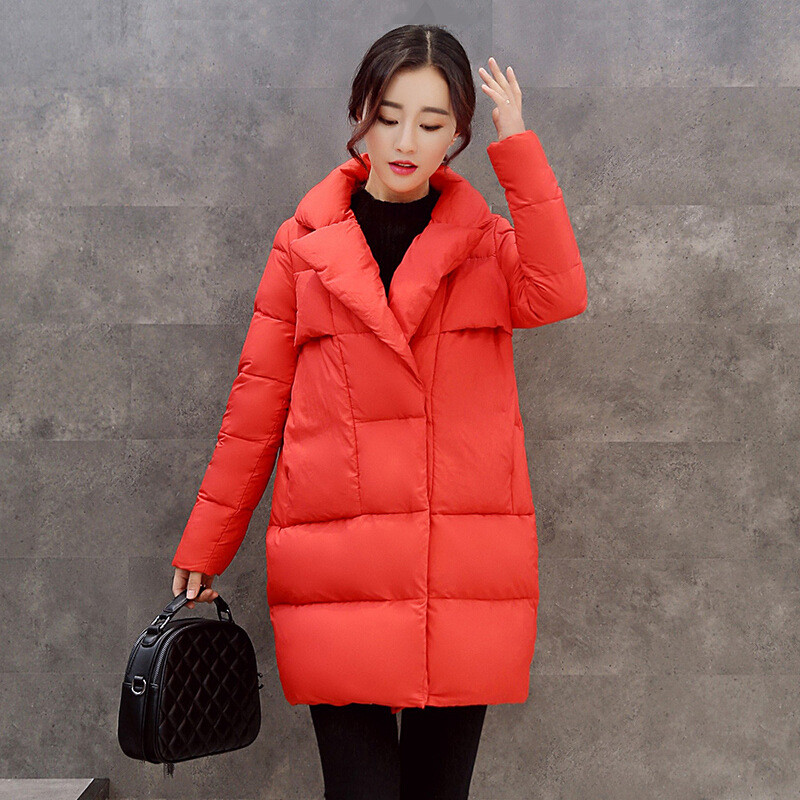 2017冬季新款女装韩版棉袄茧型棉衣外套中长