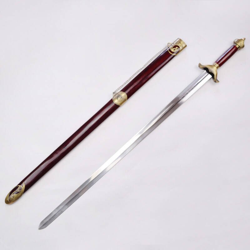 太极剑表演锻炼半硬剑中华武术剑不锈钢宝剑铁剑未开刃红色剑鞘太极剑