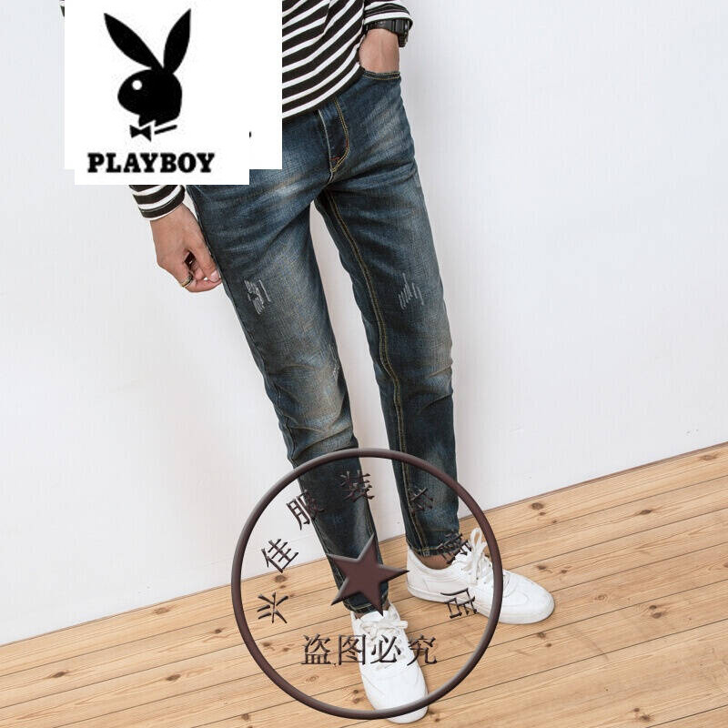 花花公子 2017新款春款牛仔裤日系潮男马切达
