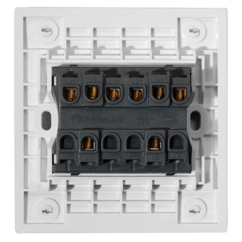 飞雕开关插座 d1魅影 四开开关面板 4开单控开关四位墙壁电源荧光开关