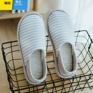 聚范月子鞋包跟厚底透气日式居家棉拖鞋女夏薄款防滑软底产后鞋