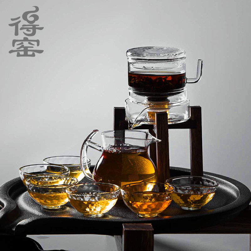 日式自动茶具 耐热玻璃半全自动功夫茶具套装 创意懒人泡茶