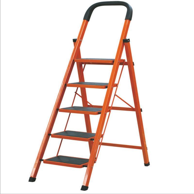 不锈钢折叠人字梯子 可移动家用登高梯定制 加粗加厚踏板伸缩梯子