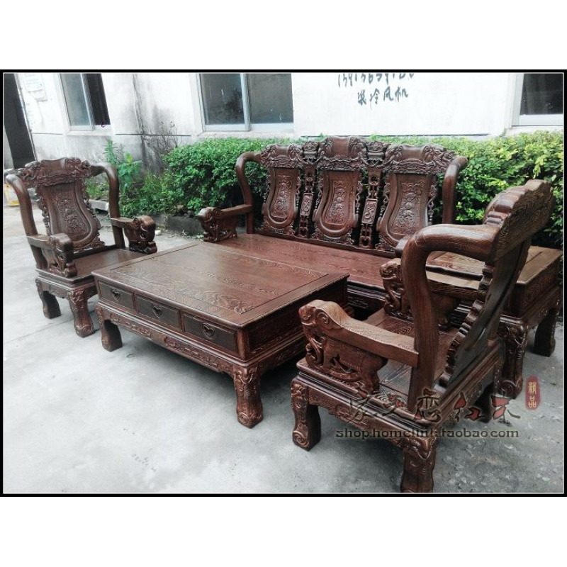 厚重款象头沙发/红木沙发/红木家具/鸡翅木象头沙发五
