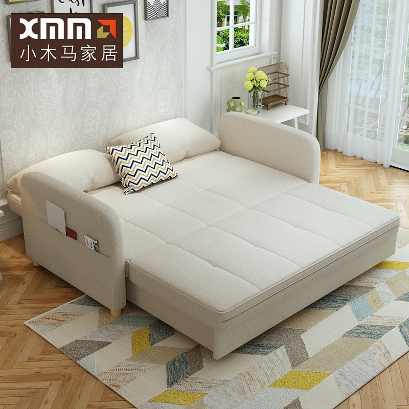 多功能沙发床可折叠客厅双人1.5简约现代储物小户型布艺折叠床1.