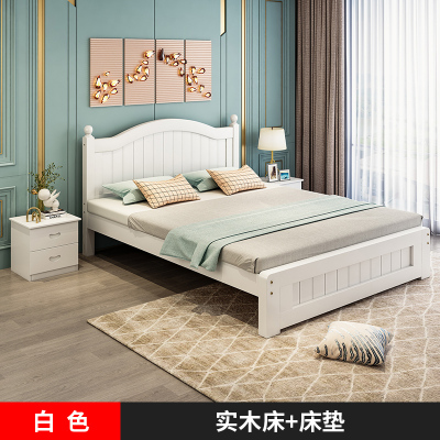 床双人床实木床1.5米现代简约欧式双人床主卧1.8家用经济出租房木床单人床