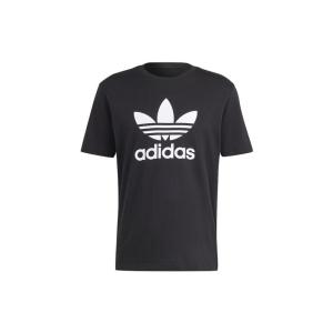Adidas Originals三叶草Adicolor Trefoil Tee 字母圆领短袖T恤 男款 黑色IU2364