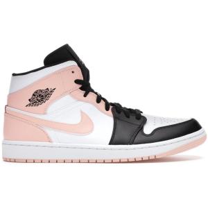 官方正品 Nike Air Jordan1 Mid耐克男鞋板鞋 白色-北极橙-黑色 百搭舒适款 轻便透气 休闲运动篮球鞋