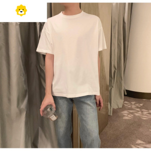 FISH BASKET白色短袖t恤男季韩版基础新款宽松打底上衣体恤
