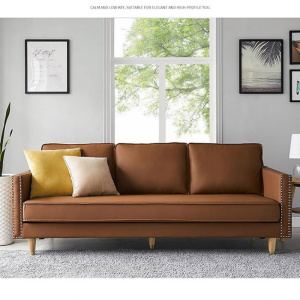 美式皮艺沙发大小户型地中海田园风格北欧现代客厅三人组合皮沙发