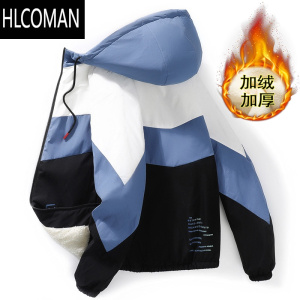 HLCOMAN外套男韩版潮流2023新款工装加绒加厚夹克青少年学生棉衣服