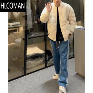 HLCOMAN[套装]新款潮流菱形格纹百搭棉衣夹克外套加厚棒球棉服男