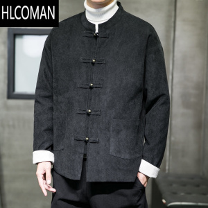 HLCOMAN唐装男款棉服中国风男装棉袄复古风棉衣中山装新中式夹克外套
