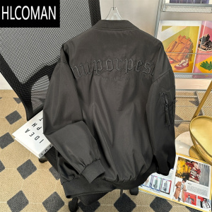 HLCOMAN美式vibe刺绣棒球服男潮牌高街痞帅外套宽松情侣飞行员夹克