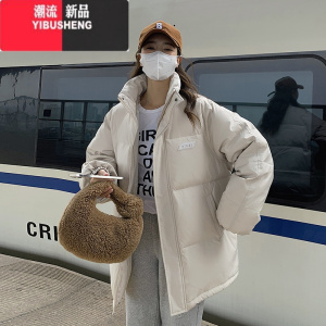 YIBUSHENG棉服女2023新款棉袄女学生韩版宽松短款冬天外套加厚ins冬季棉衣