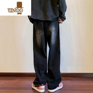 YANXU欧美高街vibe裤子男夏季薄款美式复古牛仔裤潮牌直筒宽松阔腿长裤