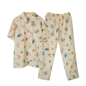 SHANCHAO玩耍小熊星球 | 双层纱短袖长袖长裤韩版睡衣家居服套装