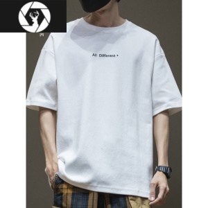 HongZun夏季300g美式短袖t恤男宽松版日系简约休闲半袖体恤