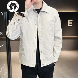 HongZun男装外套夏季2023商务男装公务员行政休闲夹克30岁春秋穿搭高级感