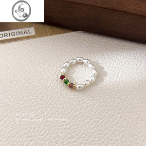 JiMi小众设计感轻奢珍珠戒指女高级感指环复古食指戒时尚个性尾戒手饰