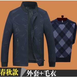 SUNTEK爸爸春装外套装中年男40岁50老爸60春秋中老年人爷爷老人70上衣服夹克