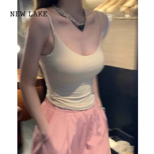 NEW LAKEU型小吊带背心女内搭打底衫春夏外穿美背文胸一体带胸垫上衣